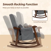 HOMCOM Wood Frame Rocking Accent Chair - Grey(m-4)