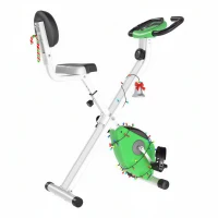 HOMCOM Folding Exercise Bike, Fitness Bicycle Indoor Trainer, 8-Level Magnetic Resistance Adjustable, with LCD Monitor, Pulse Sensor, Green(m-10)