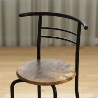 HOMCOM Three-Piece Compact Dining Set - Rustic Brown(m-9)