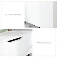 HOMCOM Mesita de Noche Mesilla de Noche Moderna con Cajón y Estantes de Almacenamiento para Salón Dormitorio 45x35x73cm Blanco(m-6)