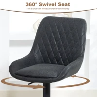 HOMCOM Set of Two Faux Leather Retro Bar Stools - Black(m-5)