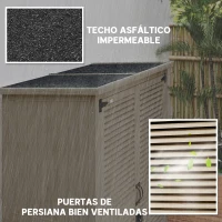 Outsunny Armario de Jardín 0,83 m² 127x65x168 cm con 2 Puertas de Persiana 2 Estantes 2 Asas y Techo Impermeable Natural(m-5)