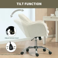 HOMCOM Velvet-Feel Office Chair - Beige(m-6)