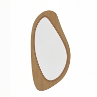 HOMCOM Espejo de pared espejo tipo ventana con marco de chapado de pino para dormitorio y salón, 91,5 x 45 x 3 cm, madera natural