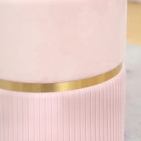 HOMCOM Velvet-Feel Storage Ottoman - Pink(m-8)