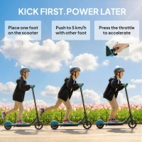 SPORTNOW Electric Scooter for Kids, with LED Display, Green(m-4)