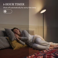 HOMCOM RGB Uplighter Floor Lamp, Tall Dimmable Standing Lamp with Remote & Touch Control, 350° Rotatable Head for Living Room Bedroom, 2700K-6000K Colour Temperatures, Black(m-7)