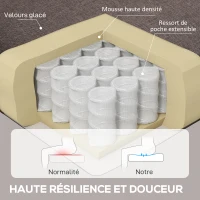 HOMCOM Fauteuil de salon capitonné avec assise large, pieds en bois, style classique, grand confort, 74 x 86 x 102 cm, marron(m-5)