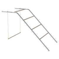 PawHut Estructura de juego para gallinas de madera, parque para gallinas con perchas, columpio ajustable, 82 x 150 x 110 cm plateado(m-1)