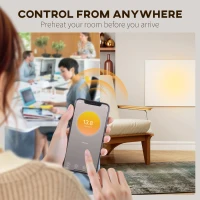 HOMCOM Wifi Smart Electric Heater, Far Infrared, Wall Mounted - 400W(m-5)