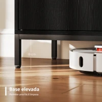 HOMCOM Aparador para Sala de Estar Moderno com Prateleira Ajustável e Base Elevada 80x40x90 cm Preto(m-7)