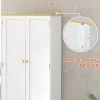 HOMCOM Freestanding 4-Door Kitchen Cupboard, Storage Cabinet Organizer with 4 Shelves, 183cm, White(m-6)