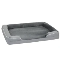 PawHut Dog Sofa Bed, Washable Pet Bed with Removable Cover and Non-Slip Bottom for Small, Medium and Large Dogs, Grey(m-11)