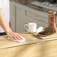 HOMCOM Ausziehbarer Bartisch mit Klappe, Stehtisch für Küche, 1 Schrank und 4 offene Fächer, 116x79,6x90,5cm, schwarz(m-5)