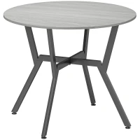 HOMCOM Dining Table, Round Kitchen Table with Black Legs, Anti-slip Foot Pads for Living Room, Dining Room 90 x 76 cm, Grey(m-1)