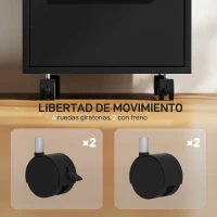 HOMCOM Cajonera de Escritorio con 3 Cajones Ruedas Cerradura y 2 Llaves para Estudio Salón 40x40x63,5 cm Negro(m-5)