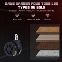 HOMCOM Chaise gaming ergonomique, fauteuil gamer avec accoudoirs 3D, dossier inclinable, hauteur réglable, 72x76x132cm, gris(m-9)