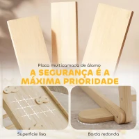 AIYAPLAY Triângulo de Escalada Montessori 6 em 1 Estrutura de Madeira com Plataforma Anéis e Escorrega para Escalar ou Deslizar Madeira(m-5)