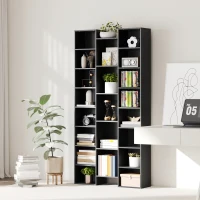 HOMCOM 21-Compartment Bookshelf - Black(m-7)