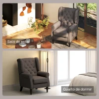 HOMCOM Poltrona de Sala de Estar Poltrona Moderna para Dormitório com Pés de Madeira Poltrona Individual 74x86x102 cm Marrom(m-8)