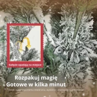 HOMCOM Sztuczna choinka, 150 cm, ze śniegiem, 1162 gałązek, ze składanym metalowym stojakiem(m-6)