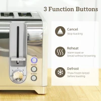 HOMCOM Retro 3000W Kettle and Toaster Set - Grey(m-7)