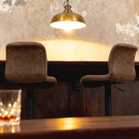 HOMCOM Bar Stools Set of 2, PU Leather Barstools with Backrest and Footrest for Kitchen, Counter, Breakfast Bar, Brown(m-8)