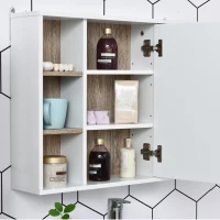 HOMCOM Dulap de baie cu Oglinda din MDF si PAL(m-9)