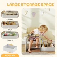 AIYAPLAY Kids Table and Chair Set, Children Desk and Chair with Storage Bins for Playing, Reading, Painting, for Ages 3-5, White(m-5)