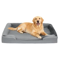 PawHut Dog Sofa Bed, Washable Pet Bed with Removable Cover and Non-Slip Bottom for Small, Medium and Large Dogs, Grey(m-10)