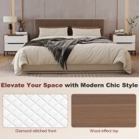 HOMCOM Cómoda com 2 Gavetas de Tecido Frentes com Padrão de Diamante Móvel de Arrumação 59,5x30x54 cm Madeira e Branco(m-4)