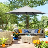 Outsunny Parasol de Terraza Exterior con Techo de Ventilación Poste Desmontable de Aluminio para Jardín Patio Gris Claro(m-2)