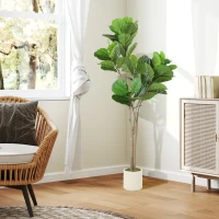 HOMCOM 150cm Artificial Ficus Tree - Green(m-9)