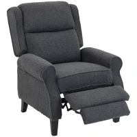 HOMCOM 132° Recliner Armchair, with Extended Footrest - Dark Grey(m-10)
