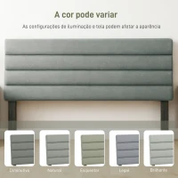 HOMCOM Cabeceira de Cama 140 cm Altura Ajustável em 3 Níveis 106/116/126 cm Estofada em Linho Cinza(m-7)