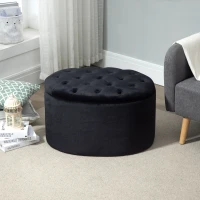 HOMCOM Banc de rangement rembourré avec espace de rangement pour couloir chambre salon 71 x 52 x 42 cm noir(m-10)
