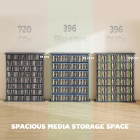 HOMCOM 16-Compartment Media Shelf - Grey(m-4)