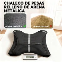 HOMCOM Chaleco Lastrado 5 kg con 2 Correas Ajustables y Bandas Reflectantes para Entrenamiento de Fuerza Jogging Negro(m-5)