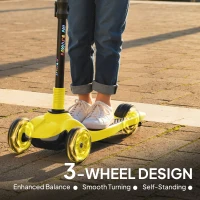 AIYAPLAY Three-Wheel Foldable Electric Scooter for Kids Aged 6-10 Years, Yellow(m-4)