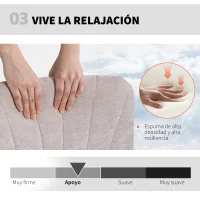 HOMCOM Silla de Oficina con Asiento Ancho sin Reposabrazos Ruedas Altura Ajustable Giratoria Función Basculante Beige(m-6)