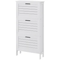 HOMCOM Narrow Shoe Cabinet with 3 Flip Drawers - White(m-11)