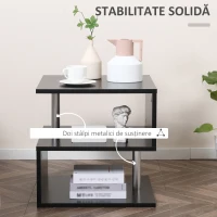 Homcom Masuta Joasa Salon – Lemn Negru 50×50×50 cm(m-5)