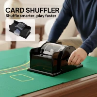 SPORTNOW 300-Piece Poker Chips Set with Card Shuffler, Card Shoe, Case, Casino Texas Holdem Poker Set with Mat, Silver Tone(m-5)