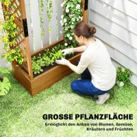 Outsunny Hochbeet mit Rankengitter und Dach, für Blumen, Obst, Gemüse, Kräuter, 110 x 44 x 181 cm, Holz, Orange(m-4)