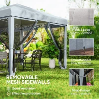 Outsunny 6 x 3m Pop Up Gazebo - Outdoor Canopy Shelter, Marquee Party Wedding Tent with 6 Mesh Walls and Carry Bag, Grey(m-6)
