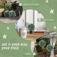 HOMCOM Set of 2 Artificial Plant Topiary Balls, UV-protected Fake Decorative Plants, Blue(m-6)