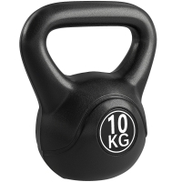 HOMCOM Peso Russo de 10 kg Kettlebell Preenchido de Areia com Punho Largo e Antiderrapante para Trenos em Casa e Ginásio 25x19x28 cm Preto