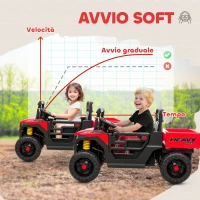 AIYAPLAY Macchina Elettrica Bambini 12V con Telecomando, Sospensioni, Bagagliaio e Musica, Età 3-8 Anni, Rosso(m-7)