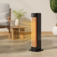 HOMCOM 2000W Ceramic Electric Heater with 3 Heat Settings, Timer - Black(m-2)