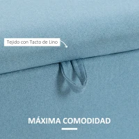 HOMCOM Banco de Almacenaje con Tapa Abatible y Patas de Acero para Dormitorio Salón Entrada 101x38,5x44,5 cm Azul Claro(m-6)